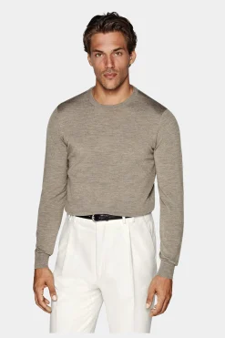 SUITSUPPLY Rundhals Taupe-Männlich Rundhals