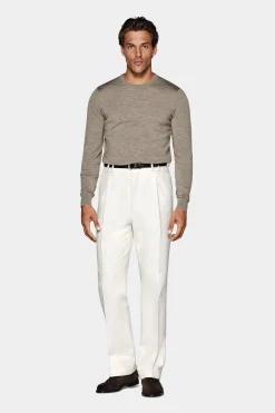 SUITSUPPLY Rundhals Taupe-Männlich Rundhals