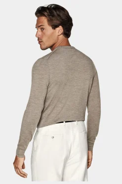 SUITSUPPLY Rundhals Taupe-Männlich Rundhals
