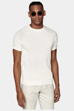 SUITSUPPLY Rundhals Weiß Kurzarm-Männlich Rundhals