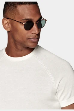 SUITSUPPLY Rundhals Weiß Kurzarm-Männlich Rundhals