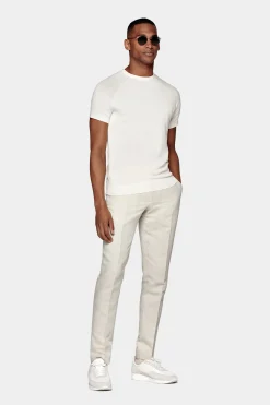 SUITSUPPLY Rundhals Weiß Kurzarm-Männlich Rundhals