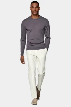 SUITSUPPLY Rundhals-Pullover Purpur-Männlich Rundhals