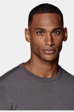 SUITSUPPLY Rundhals-Pullover Purpur-Männlich Rundhals