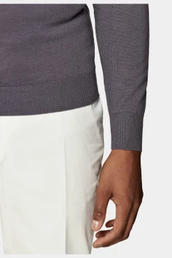 SUITSUPPLY Rundhals-Pullover Purpur-Männlich Rundhals
