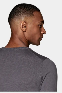 SUITSUPPLY Rundhals-Pullover Purpur-Männlich Rundhals
