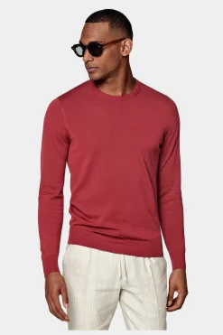 SUITSUPPLY Rundhals-Pullover Rot-Männlich Rundhals