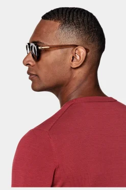 SUITSUPPLY Rundhals-Pullover Rot-Männlich Rundhals