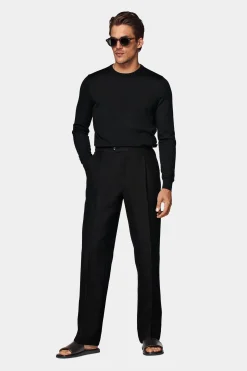 SUITSUPPLY Rundhals-Pullover Schwarz-Männlich Rundhals