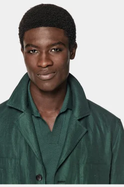SUITSUPPLY Safari Sakko Mittelgrün Gürtel-Männlich Casual Jacken