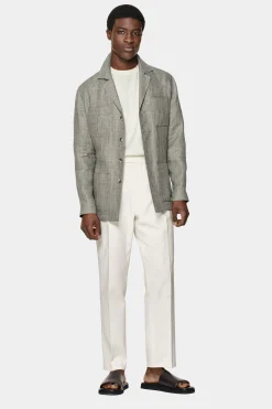SUITSUPPLY Safari Sakko Mittelgrün Gürtel-Männlich Hemd-Sakkos