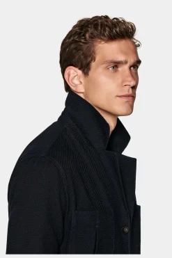 SUITSUPPLY Safari Sakko Navy Gürtel-Männlich Hemd-Sakkos