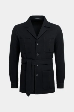 SUITSUPPLY Safari Sakko Navy Gürtel-Männlich Hemd-Sakkos