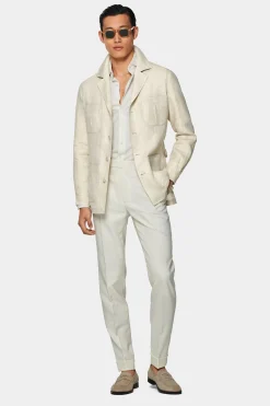 SUITSUPPLY Safari Sakko Sand Gürtel-Männlich Hemd-Sakkos