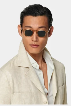 SUITSUPPLY Safari Sakko Sand Gürtel-Männlich Hemd-Sakkos