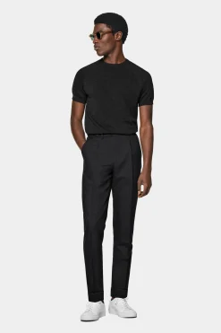 SUITSUPPLY Shirt Rundhals Dunkelgrau Kurzarm-Männlich Rundhals