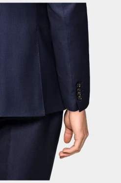 SUITSUPPLY Sienna Anzug Blau Mit Birdseye-Muster-Männlich Business Anzüge