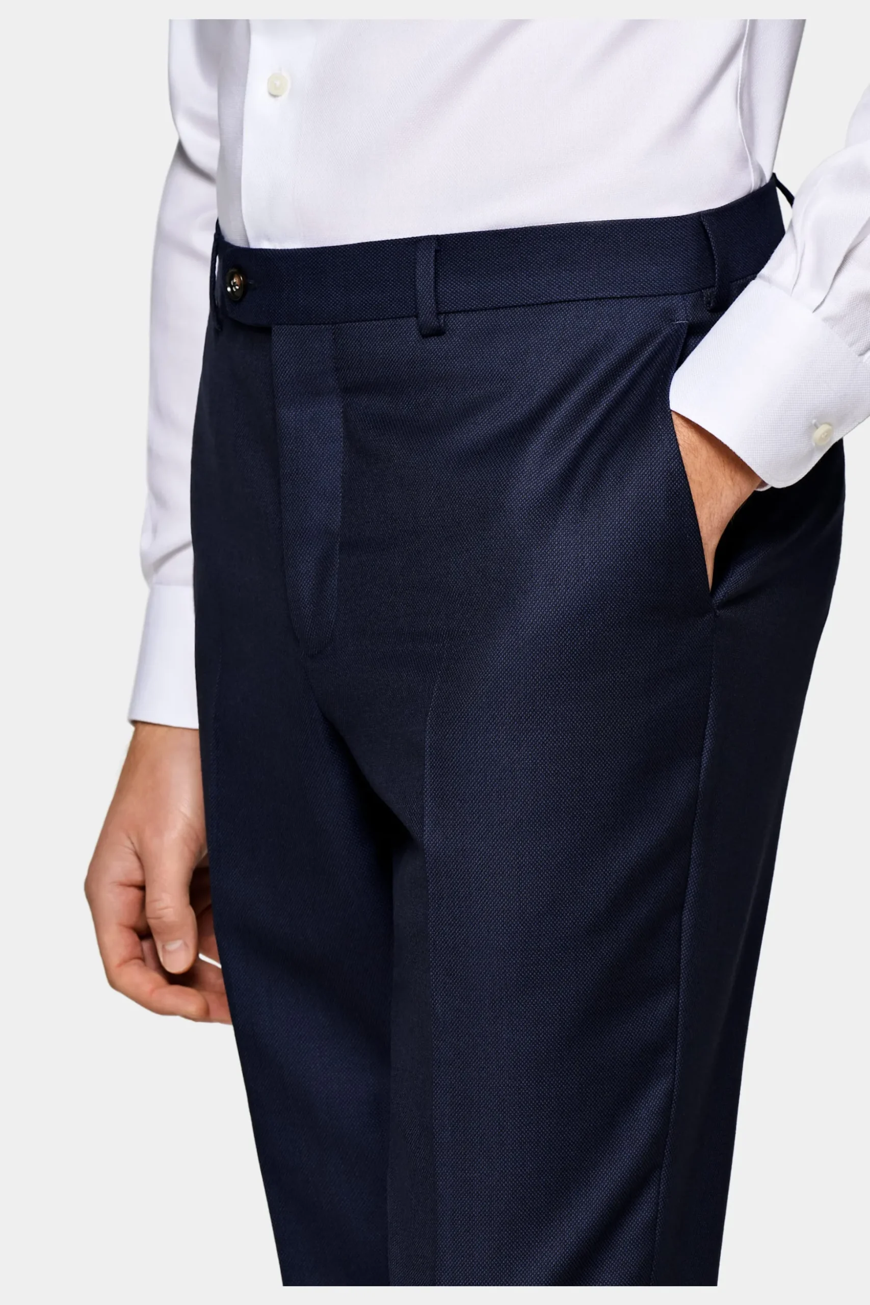 SUITSUPPLY Sienna Anzug Blau Mit Birdseye-Muster-Männlich Business Anzüge