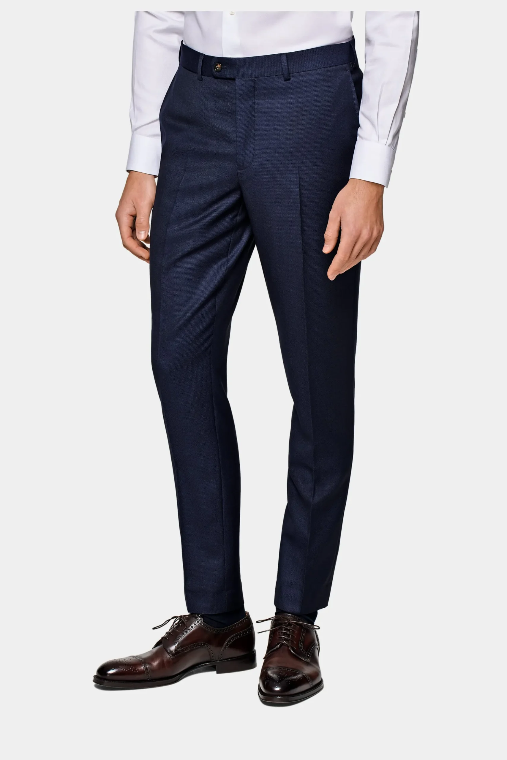 SUITSUPPLY Sienna Anzug Blau Mit Birdseye-Muster-Männlich Business Anzüge