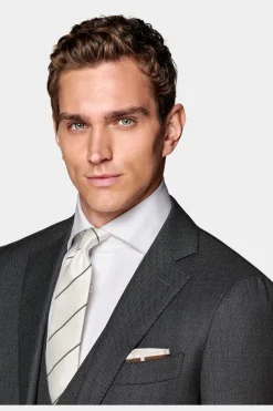 SUITSUPPLY Sienna Anzug Dunkelgrau Mit Birdseye-Muster-Männlich Business Anzüge