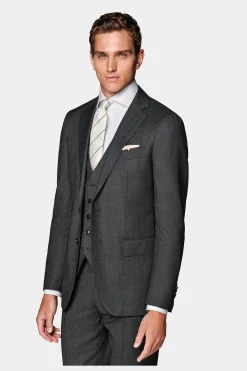 SUITSUPPLY Sienna Anzug Dunkelgrau Mit Birdseye-Muster-Männlich Business Anzüge