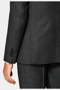 SUITSUPPLY Sienna Anzug Dunkelgrau Mit Birdseye-Muster-Männlich Business Anzüge