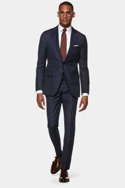 SUITSUPPLY Sienna Anzugsakko Navy Birdseye-Muster-Männlich Anzugsakkos
