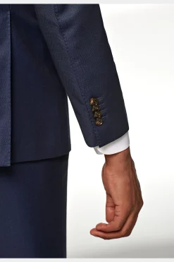 SUITSUPPLY Sienna Anzugsakko Navy Birdseye-Muster-Männlich Anzugsakkos