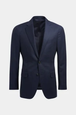 SUITSUPPLY Sienna Anzugsakko Navy Birdseye-Muster-Männlich Anzugsakkos