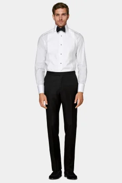 SUITSUPPLY Smokinghemd Weiss Plissiert Slim Fit-Männlich Klassische Hemden