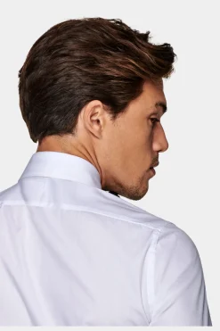 SUITSUPPLY Smokinghemd Weiss Plissiert Slim Fit-Männlich Klassische Hemden