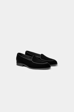 SUITSUPPLY Smoking-Slipper Schwarz-Männlich Smokingschuhe