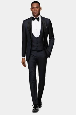 SUITSUPPLY Smokingweste Navy-Männlich Smokingwesten