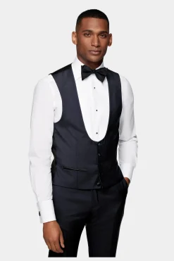 SUITSUPPLY Smokingweste Navy-Männlich Smokingwesten
