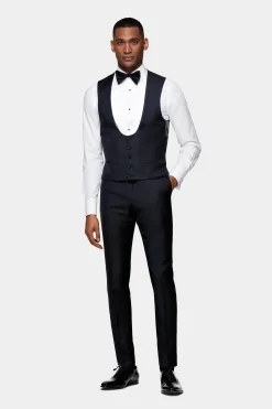 SUITSUPPLY Smokingweste Navy-Männlich Smokingwesten