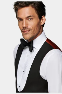 SUITSUPPLY Smokingweste Schwarz-Männlich Smokingwesten