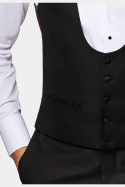 SUITSUPPLY Smokingweste Schwarz-Männlich Smokingwesten