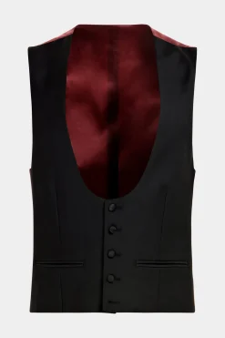 SUITSUPPLY Smokingweste Schwarz-Männlich Smokingwesten