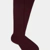 SUITSUPPLY Socken Dunkelrot Gerippt Knielang-Männlich Socken