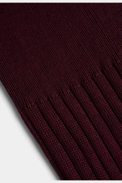 SUITSUPPLY Socken Dunkelrot Gerippt Knielang-Männlich Socken