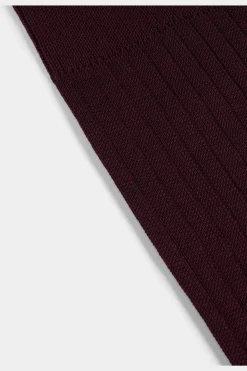 SUITSUPPLY Socken Dunkelrot Gerippt Knielang-Männlich Socken