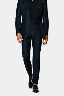 SUITSUPPLY Soho Anzughose Navy Birdseye-Muster-Männlich Anzughosen