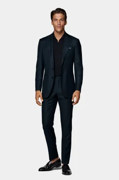 SUITSUPPLY Soho Anzughose Navy Birdseye-Muster-Männlich Anzughosen