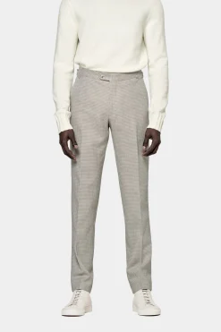 SUITSUPPLY Soho Hose Hellbraun Hahnentrittmuster-Männlich Elegante Hosen