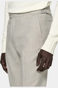 SUITSUPPLY Soho Hose Hellbraun Hahnentrittmuster-Männlich Elegante Hosen