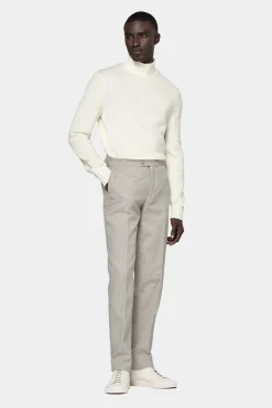 SUITSUPPLY Soho Hose Hellbraun Hahnentrittmuster-Männlich Elegante Hosen