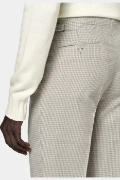 SUITSUPPLY Soho Hose Hellbraun Hahnentrittmuster-Männlich Elegante Hosen