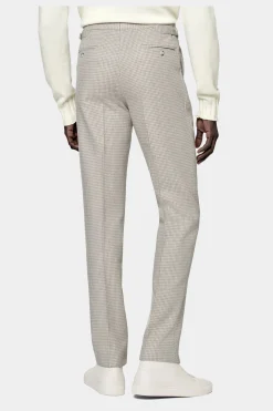 SUITSUPPLY Soho Hose Hellbraun Hahnentrittmuster-Männlich Elegante Hosen