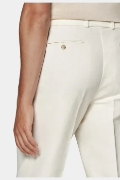 SUITSUPPLY Sortino Hose Off-White Gürtel-Männlich Entspannte Styles