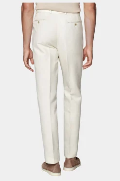 SUITSUPPLY Sortino Hose Off-White Gürtel-Männlich Entspannte Styles
